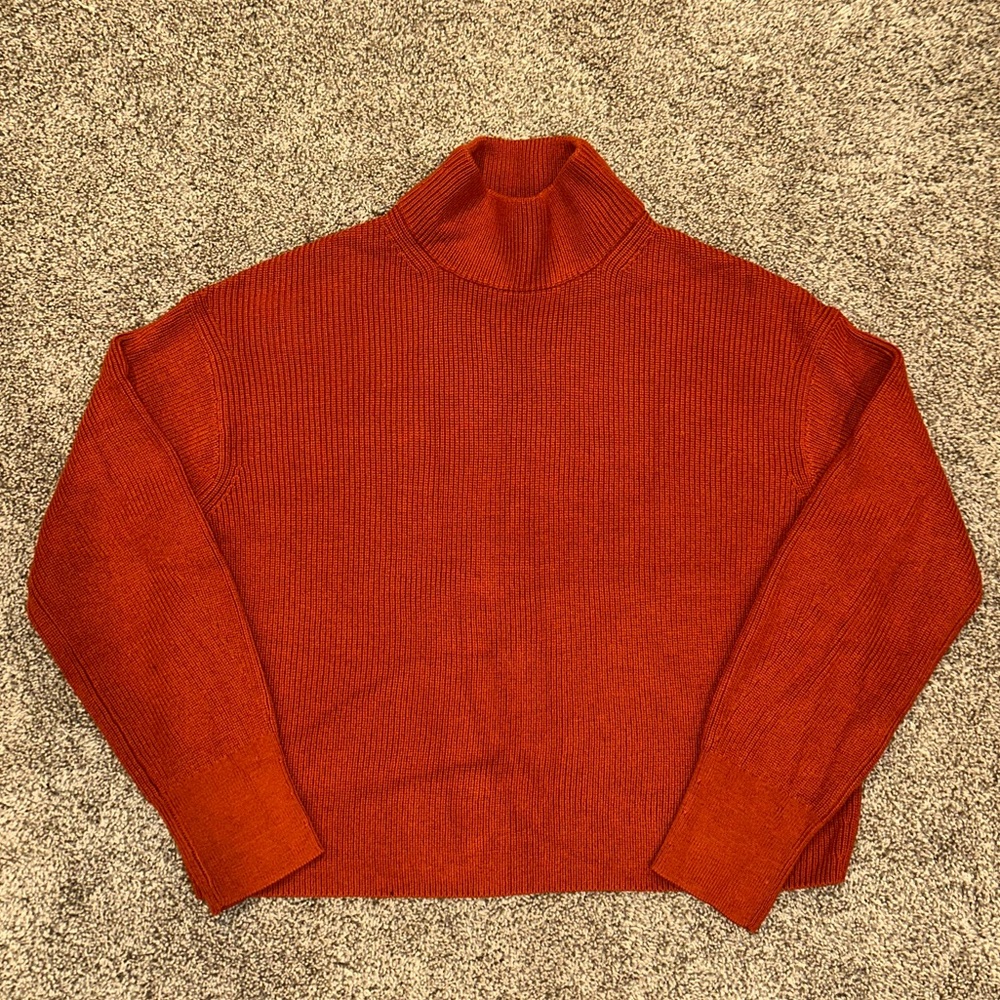 lululemon merino wool blend rib turtleneck sweater